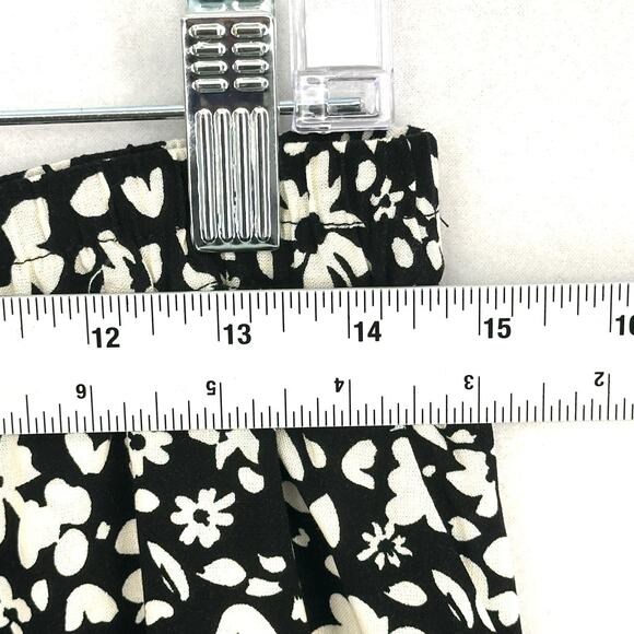 Vero Moda Maxi Slit Skirt Women L Black White Floral Print with Pockets - Picture 9 of 14